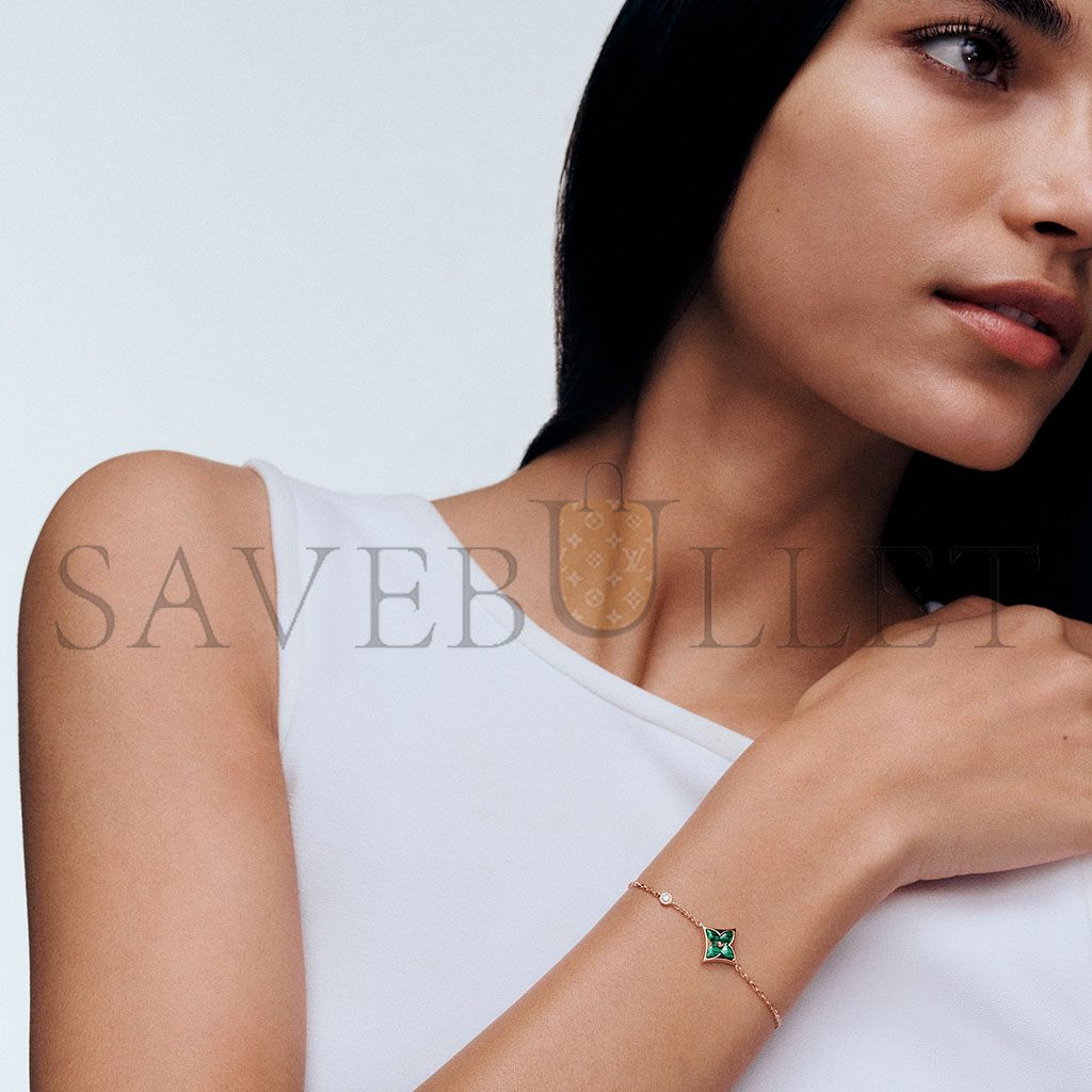 l**is v*t*n colour blossom bb star bracelet, pink gold, malachite and Di*m*nd q05504